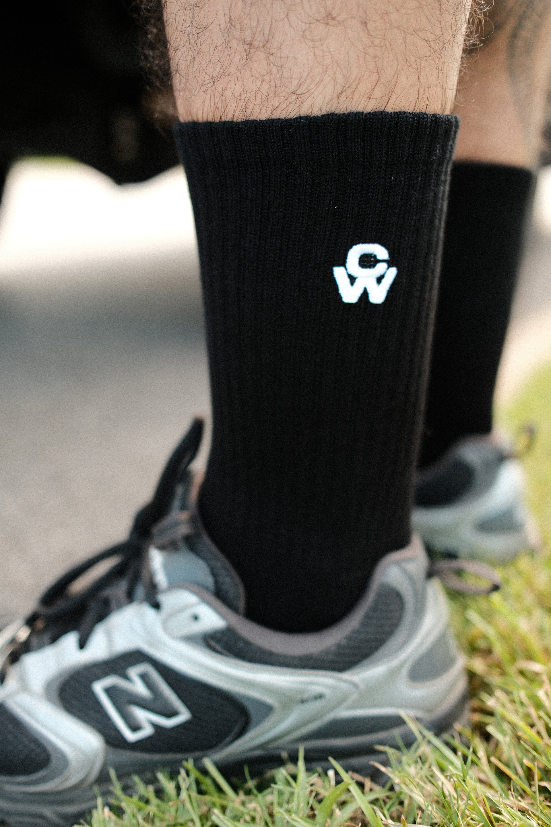 CW LOGO SOCKS BLACK